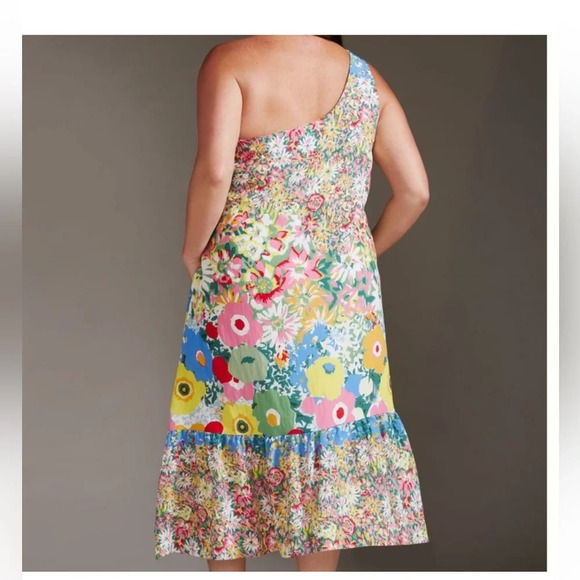 Sarah Campbell for Anthropologie One-Shoulder Midi Dress Size XXS - Picture 2 of 13